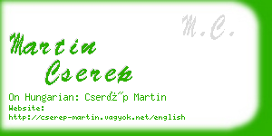 martin cserep business card